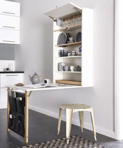 Space Saving Kitchen Ideas from Magnet with fold down shlf