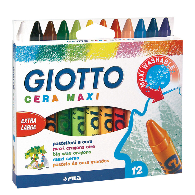 Giotto Cera 奇多12色24色可水洗蜡笔儿童绘画涂鸦蜡笔可洗易清洁