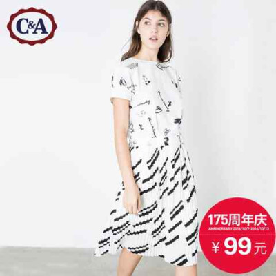 C＆A女式印花雪纺百褶中裙 2016秋冬过膝显瘦CA200179504 http://detail.tmall.com/item.htm?ut_sk=1.VNMq2GzsCaYDAGjaQsskLR0k_12500477_1476276307.Copy.detail&id=534809219183