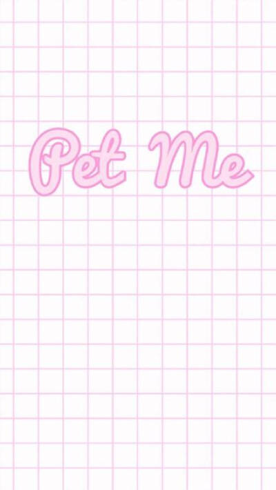 粉色 pet me 英文 壁纸 锁屏 背景图 格子 少女 