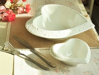 欧式白色陶瓷创意浮雕盘深菜盘水果盘饺子盘大汤盘可做儿童拌面碗