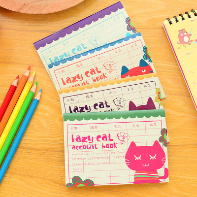 4本 韩国文具可爱猫咪记账本生活理财本收支记录本随身便携记事本