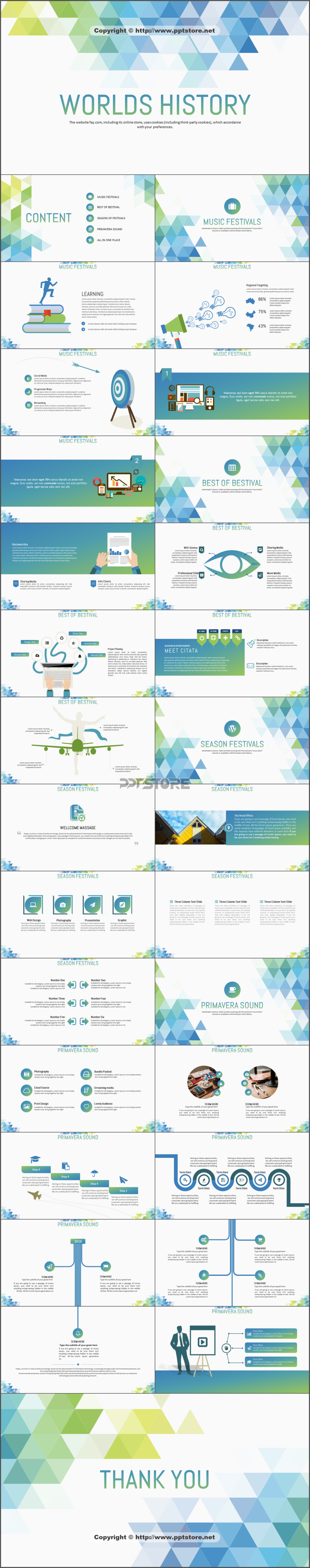 晶格体创意排版商务通用PPT模板