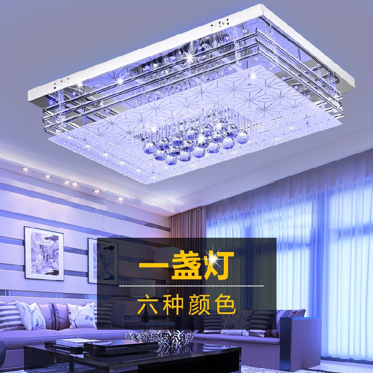 led 吸顶灯现代简约长方形客厅灯创意温馨卧室灯餐厅灯水晶灯灯具