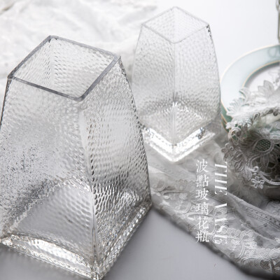 光影居现代简约复古清新手工玻璃花瓶摆件玻璃花瓶花器