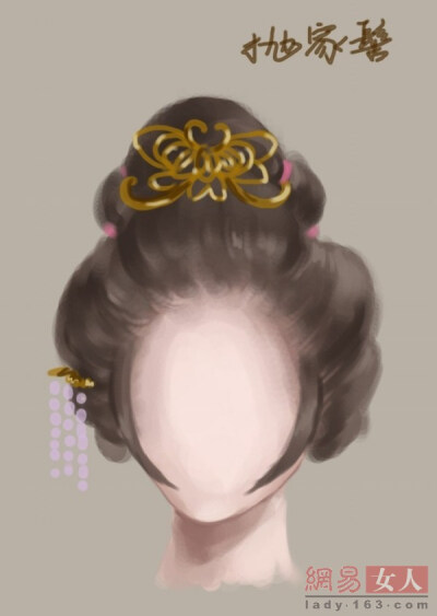 抛家髻，古代汉族妇女的一种发式。唐末京师妇女梳发，以两鬓抱面，状如椎髻，名曰“抛家髻”。亦称“鬅鬓”，“凤头”。这种两鬓抱面的髻式，是唐代后期较为流行的一种发式。今京剧旦角仍延用之。