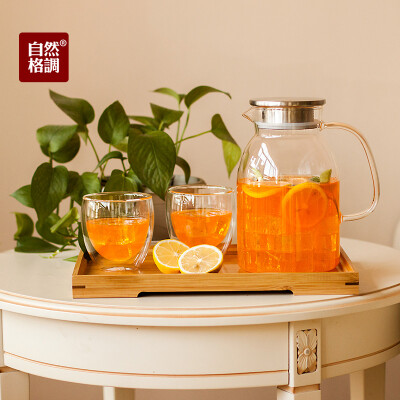 自然格调│高硼硅玻璃凉水壶 冷水壶 凉水杯 花茶壶茶具 水果茶壶