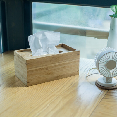 梵瀚 纸巾盒 客厅实木竹质简约欧式家居创意抽纸盒家用餐巾纸盒