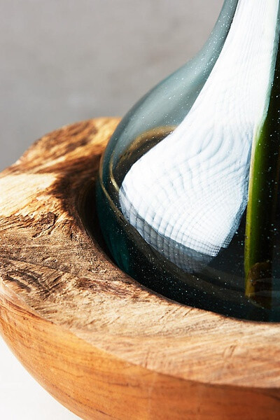 柚木和玻璃制作花瓶