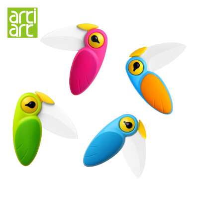 台湾Artiart 创意小鸟刀 折叠陶瓷刀水果刀宿舍便携猫头鹰鹦鹉刀