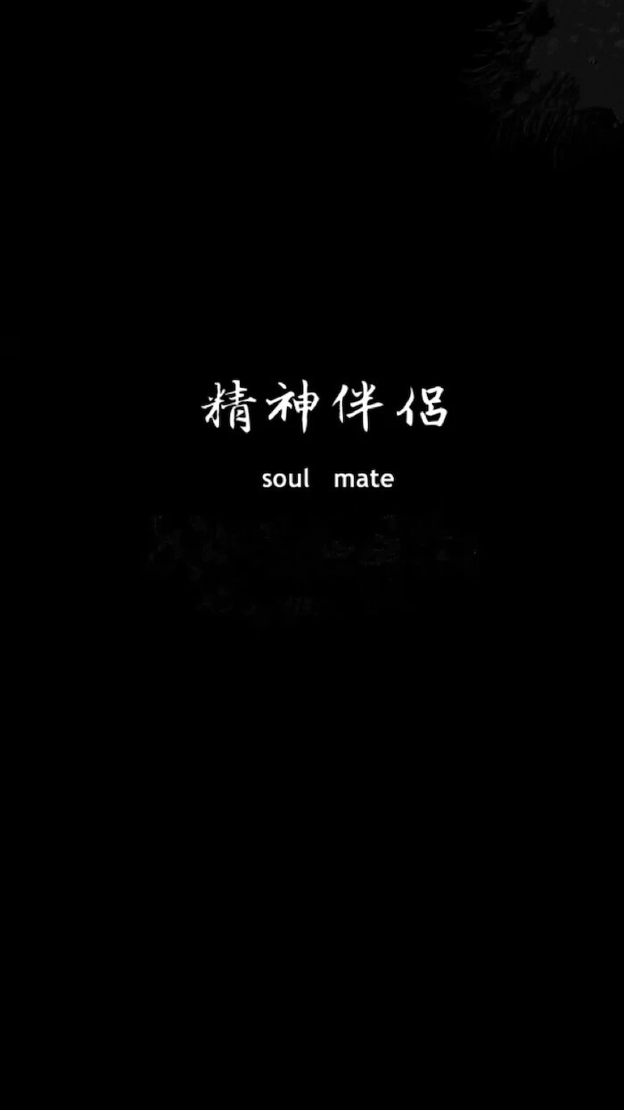 精神伴侣 soul mate 壁纸 锁屏 背景图 黑色 头像 英文 文字 