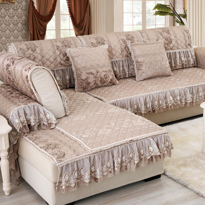 欧式沙发垫布艺坐垫简约现代蕾丝花边皮实木沙发巾沙发罩套飘窗垫