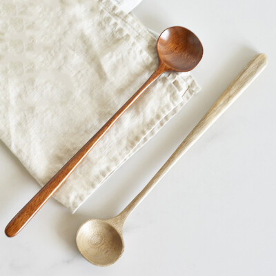 中式创意可爱楠木天然木勺子 长柄粥勺汤勺 实木质餐具火锅料理勺