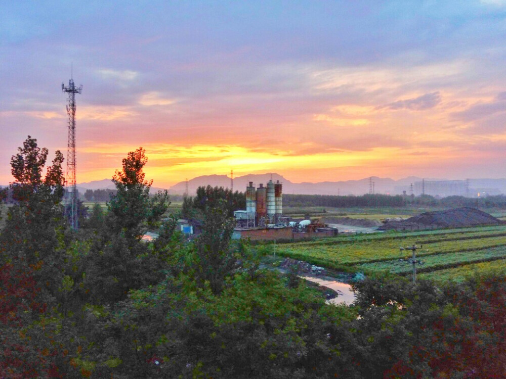 河北中医学院宿舍楼外的风景