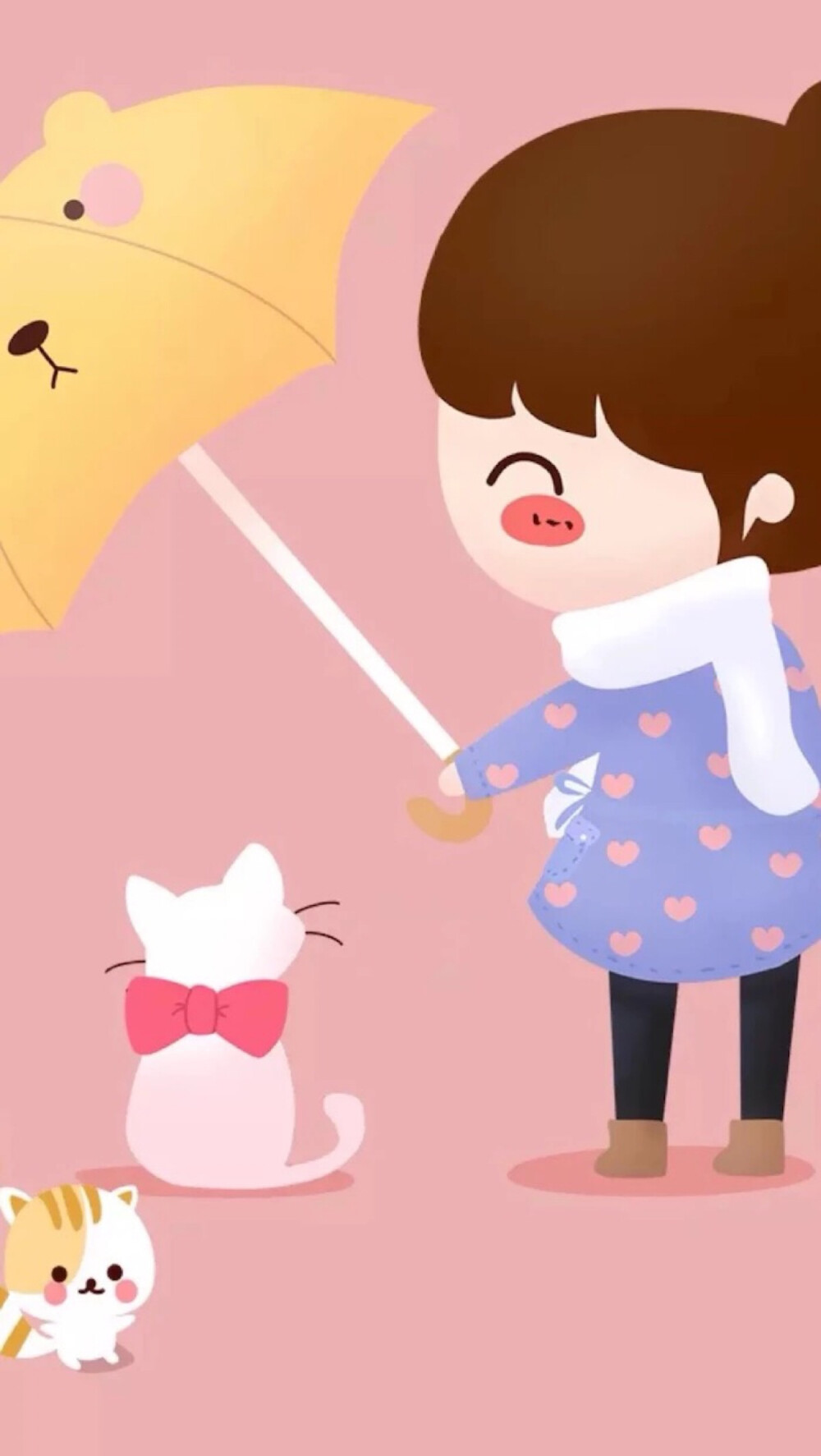 粉色系简单清新卡通少女心粉红色屏保壁纸78637871