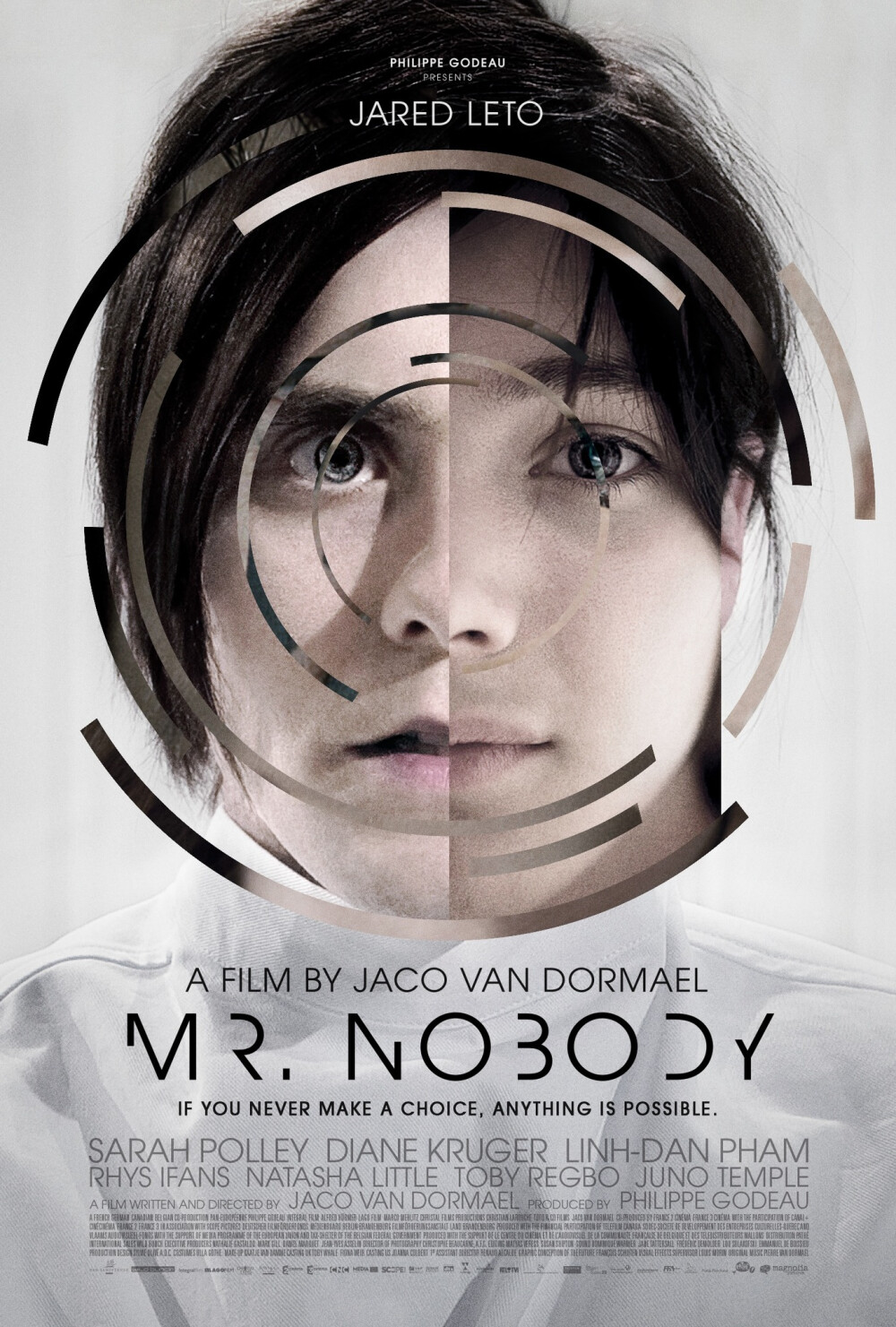 无姓之人 Mr. Nobody (2009) ★★★★★
唯美梦幻的影像很养眼，怀旧清新的音乐很悦耳，这是我看过的最文艺科幻片。尽管片长两个半小时，但却还是让人看不够，每时每刻都令人心动，每分每秒都不容错过。这部电影包含了太多的理论，蝴蝶效应、时间倒流、宇宙平行……陈述内容略显繁杂，拍摄手法尤为别致。真也好，假也罢，关键在于选择。