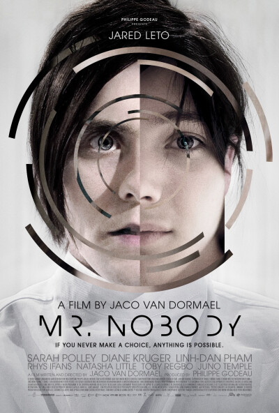 无姓之人 Mr. Nobody (2009) ★★★★★
唯美梦幻的影像很养眼，怀旧清新的音乐很悦耳，这是我看过的最文艺科幻片。尽管片长两个半小时，但却还是让人看不够，每时每刻都令人心动，每分每秒都不容错过。这部电影包含…