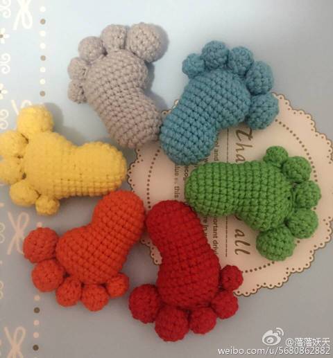 钩针图解 小脚丫