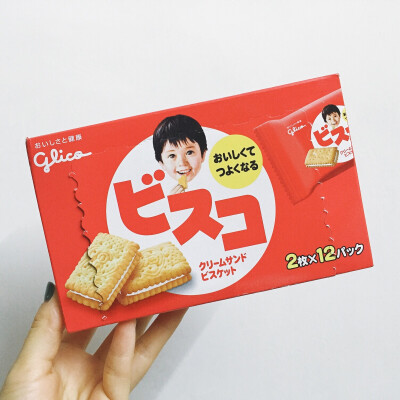 glico 格力高 乳酸菌奶油夹心饼 原味 98.88克/盒