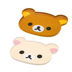 国内现货Rilakkuma 轻松熊脸型大餐盘 可爱卡通托盘 果盘