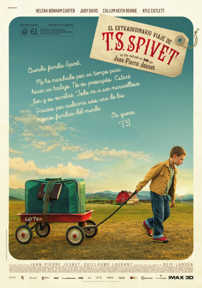 少年斯派维的奇异旅行 L'extravagant voyage du jeune et prodigieux T.S. Spivet (2013) ★★★★★
有趣的剧情，精致的画面，养眼的摄影，悦耳的配乐，看完了这部奇异的电影就像经历了一次美妙的旅行。儿时的奇思…