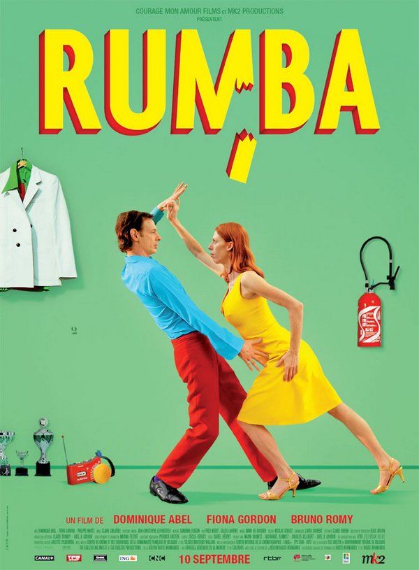 伦巴 Rumba (2008) ★★★★★
超级喜欢这部电影，童话般的色彩，夸张性的表演，法式浪漫与法式幽默完美地结合。这是一个悲剧，也是一个喜剧，人物对白极少，多是肢体语言，一对屌丝夫妻用他们的痛苦给我们带来了欢乐。本片中的三支《伦巴》舞蹈各具特色，每一支呈现得恰到好处，表达出了男女主处在不同时期的心情，愉悦、悲恸、思念。