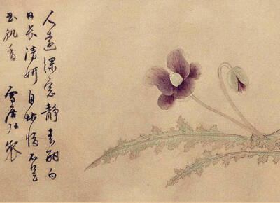 明·孙克弘《百花图卷》纸本设色，27×532.5cm，北京故宫博物院藏。
全卷抓住其枝叶和花各自的自然特征描绘，有的素静清雅，有的热烈绚烂，但其姿态又无一不清细优雅。每段均有自题诗和署有“雪居”二字款，钤“孙允执…