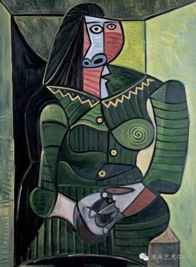 毕加索 Picasso - Woman in green 