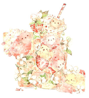 萌萌哒手绘水彩猫，可爱的喵星人