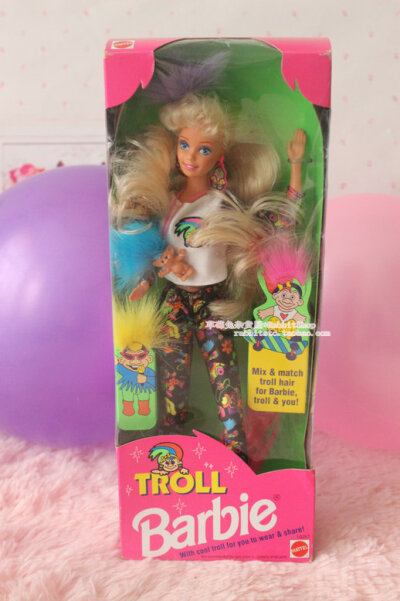 92年古董娃娃 barbie芭比和巨魔娃娃TROLL DOLL●现货