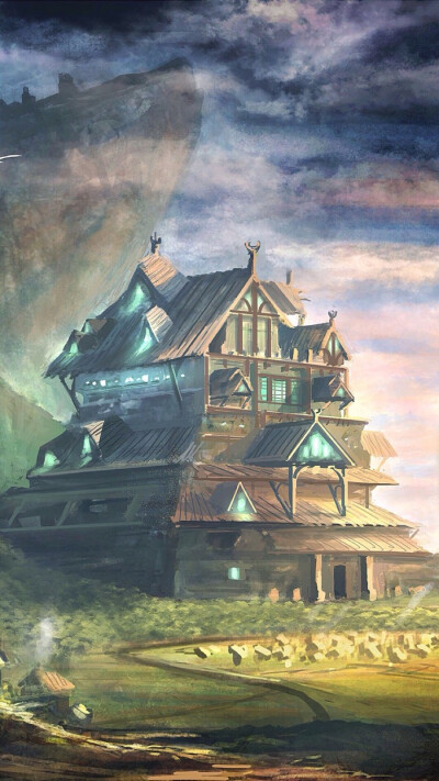 二次元 插画 风景 建筑