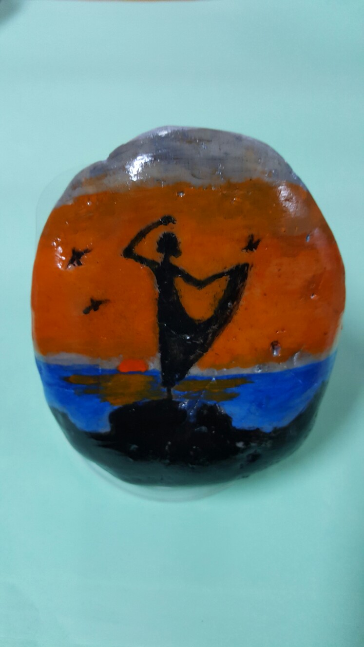 我的石头画 海上日出