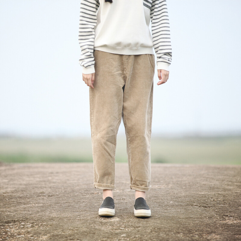 浮声 宽松灯芯绒长裤秋冬休闲裤女