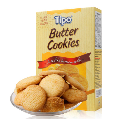 越南进口TIPO黄油曲奇饼干180g盒面包干办公室白领休闲零食品