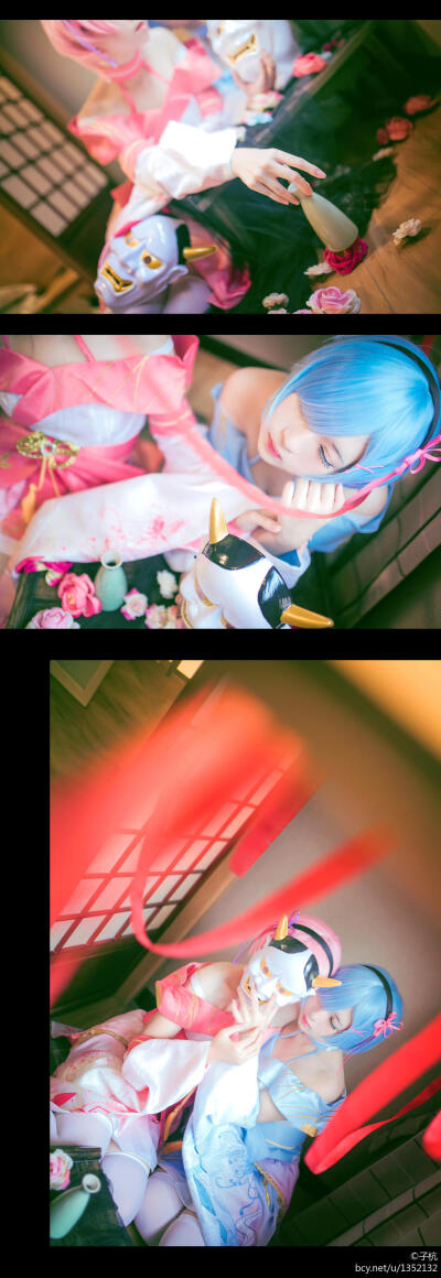 【cos】雷姆拉姆鬼面祭典 雷姆cn:子杭 拉姆cn:花子酱玻哩玻哩_ 摄影：囧天天天天 化妆：子杭 花子酱玻哩玻哩_ 后期：囧天天天天 协力：梵樱哟梵樱