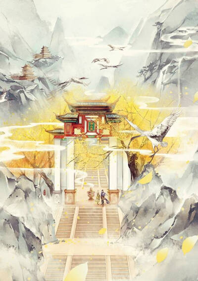  三生三世，唯你
水彩 唯美 插画 风景
网络搜图非原创 简笔手绘
插画 彩铅 轻、
