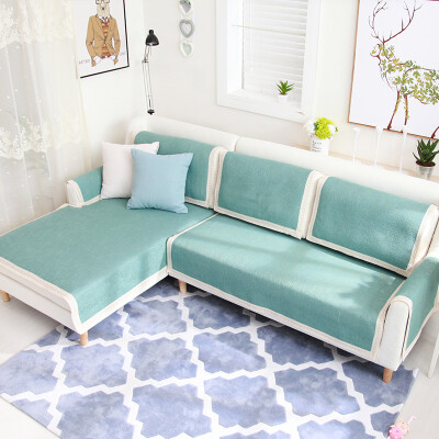 优品 纯色仿麻 现代乡村 双面沙发垫 沙发巾 沙发罩 沙发盖 定制