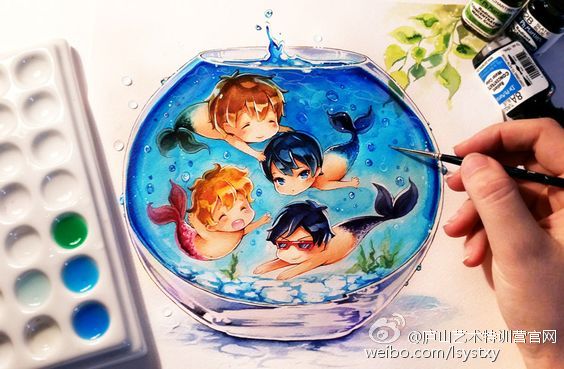 德国妹纸画师Naschi的手绘，这色彩。。。美呆了！！！@余工画剑桥 @庐山艺术软装训练营 @庐山靠谱的老班 @庐山艺术特训营总部