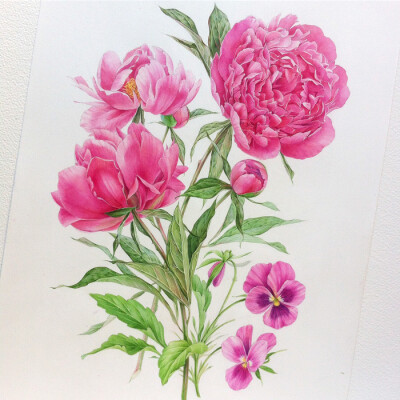 Watercolor flowers6 By Natalia Tyulkina