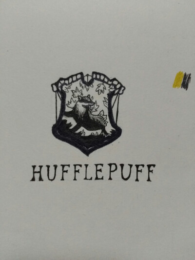 手绘赫奇帕奇logo HUFFLEPUFF 獾院