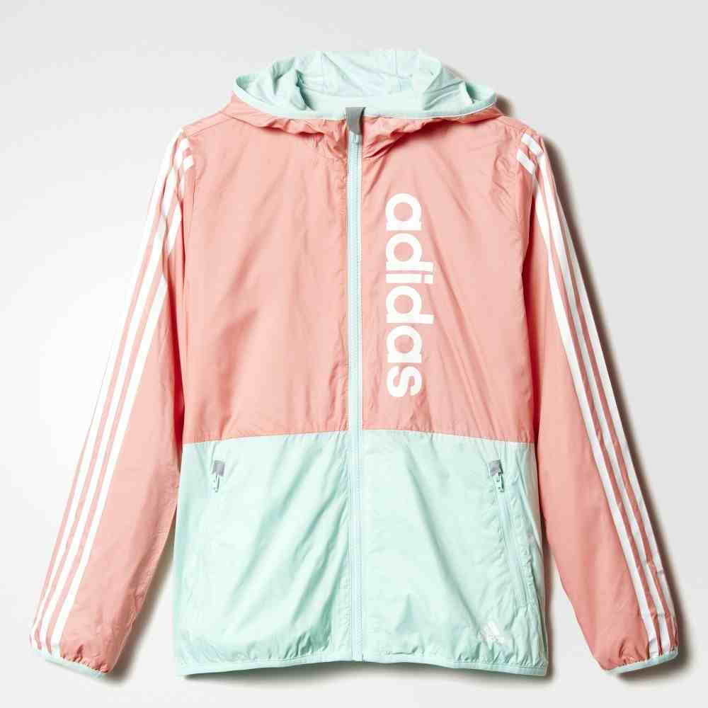 adidas 阿迪达斯 训练 女大童 梭织茄克 镭射粉 AY4716-tmall.