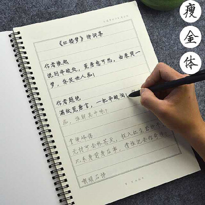 硬笔字帖瘦金体红楼梦诗词字帖成人学生楷书描红书法临摹钢笔字帖
