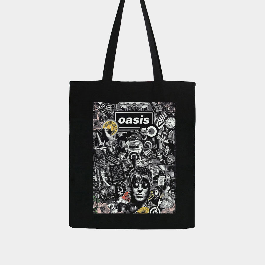 OASIS 绿洲英伦摇滚乐队 帆布包 环保文艺复古购物手提单肩袋