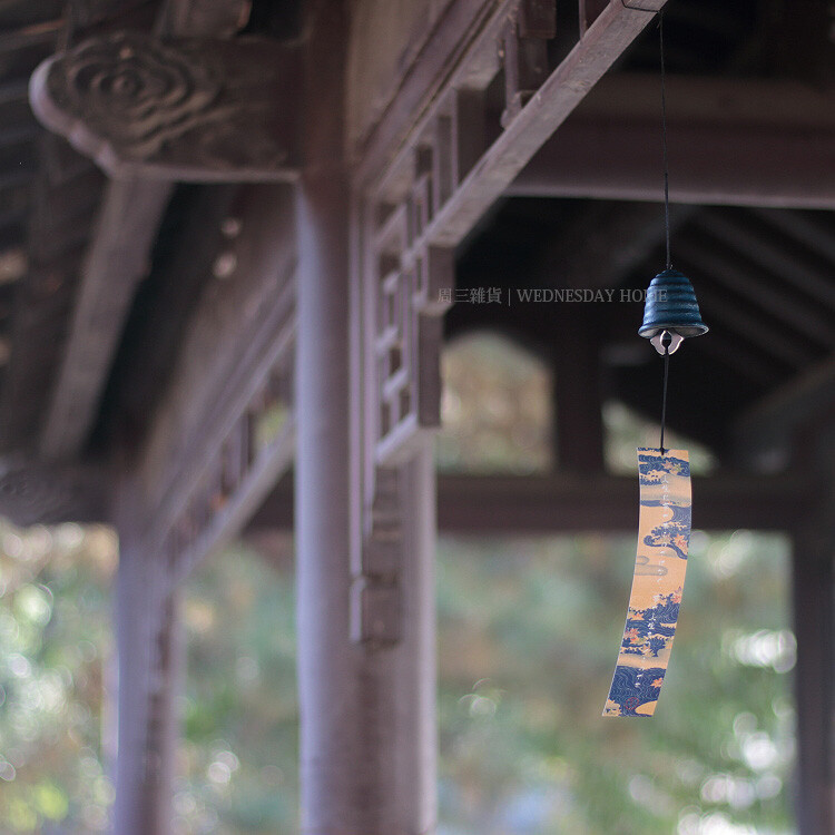 日式风铃铃铛寺庙小版钟铃餐厅和风挂件铸铁阳台庭院日料装饰挂件
