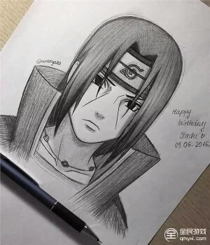 无意间找到的，超喜欢 火影素描宇智波鼬