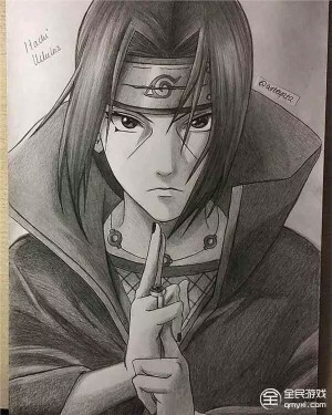 无意间找到的，超喜欢 火影素描宇智波鼬