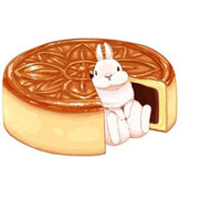 吃货 动漫 头像 萌系 食物 美食 插画 封面 手绘 插画 甜品 兔子 月饼 