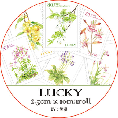 LUCKYTAPE乐意原创和纸胶带 DIY创意手帐 整卷纸胶带贴纸花卉邮票