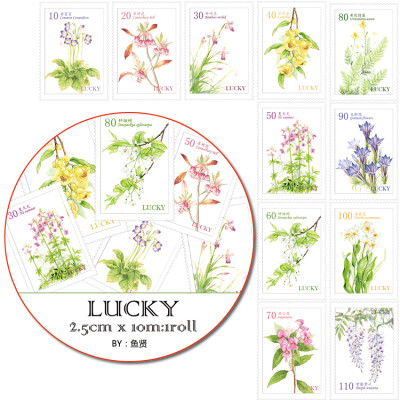 LUCKYTAPE乐意原创和纸胶带 DIY创意手帐 整卷纸胶带贴纸花卉邮票