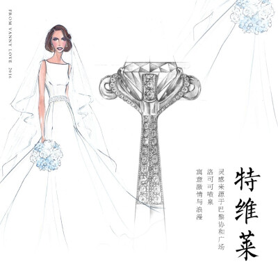 【梵尼洛芙珠宝】洛可可女王系列《特莱维》设计师手绘